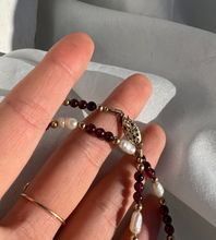 Load image into Gallery viewer, Pearl and Garnet necklace
