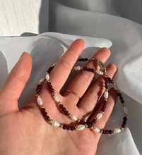 Load image into Gallery viewer, Pearl and Garnet necklace

