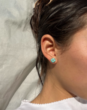 Load image into Gallery viewer, Flower turquoise stud earrings
