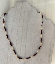 Load image into Gallery viewer, Pearl and Garnet necklace
