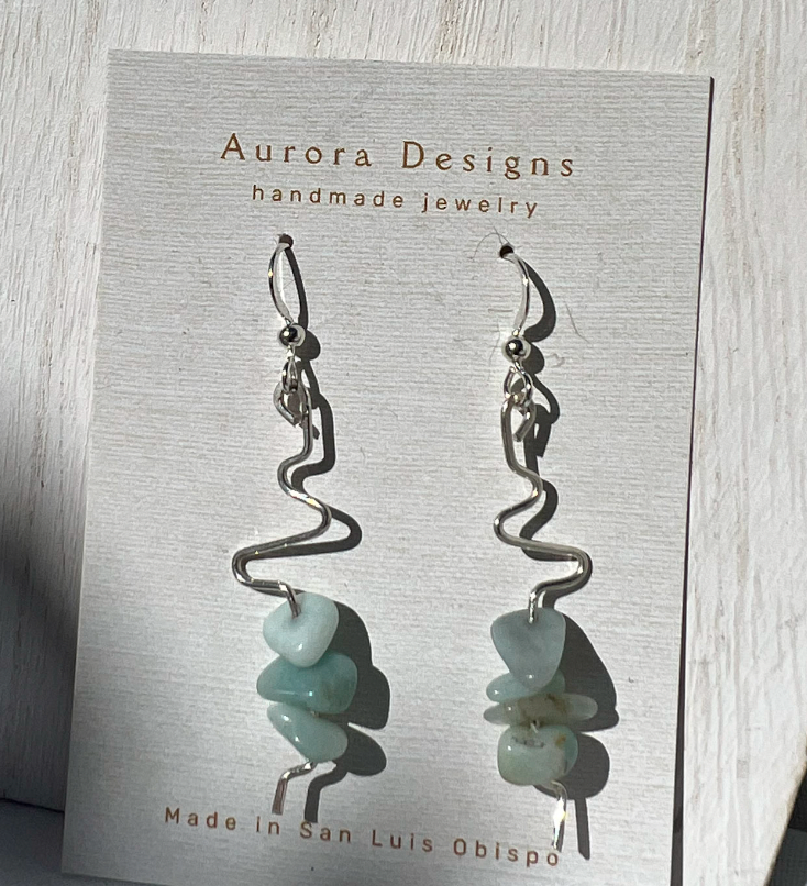 Amazonite Wire Earrings